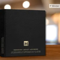 Estate Planning Portfolio Leather Black Gold 3 Ring Binder