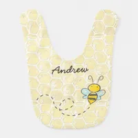 Personalized Baby Bees and Honeycomb Bib