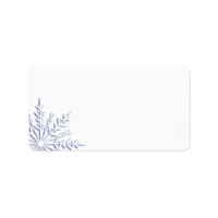 Blue Winter Snowflake on White Label