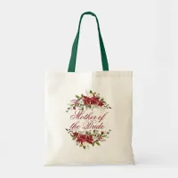 Elegant Poinsettia Personalized Floral Wedding Tote Bag