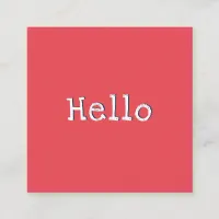 Hello Watermelon Red QR Code Barcode Chic Template Square Business Card