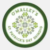 Shamrock Clover Mandala St. Patrick's Day Party Classic Round Sticker