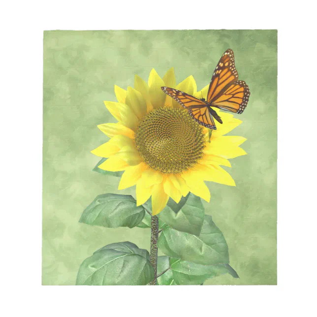 Pretty Sunflower and Butterfly Notepad