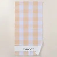 Modern Preppy Gingham Beach Towel