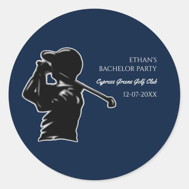 Golfer Bachelor Party Golfing trip Classic Stylish Classic Round Sticker