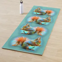 Squirrel in modern style yoga mat