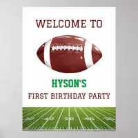 1st Birthday Welcome Sign Football First Year Down