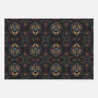 Wild Black Panther Portrait Wrapping Paper Sheets