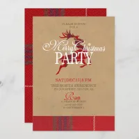 Kraft & Tartan Reindeer Christmas Party ID589 Invitation