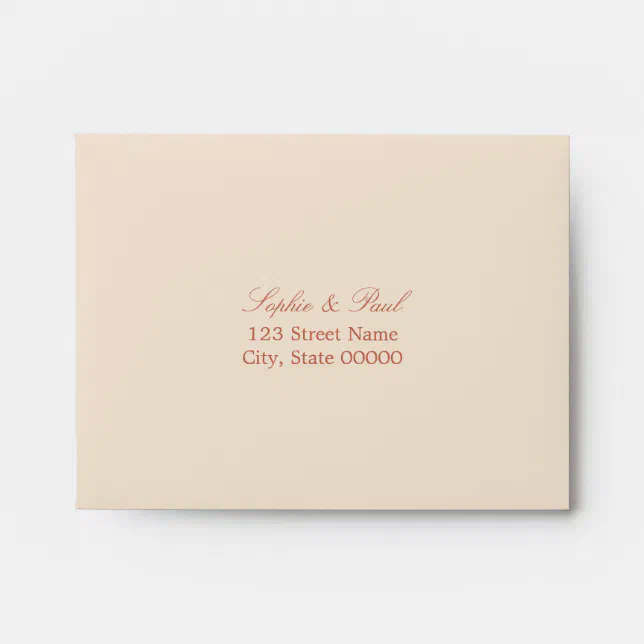 Terracotta Script Self Addressed RSVP Envelope