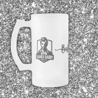 Gamer Geek Dad Happy Father's Day | Frosted Glass Beer Mug