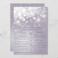 Purple snowflakes Winter Bridal shower Invite
