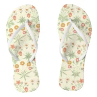 William Morris Floral Daisy Vintage Flower Pattern Flip Flops