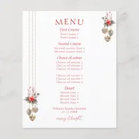 Mistletoe Red Posh Christmas Dinner Party Menu