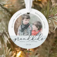 Grandkids Make Life Grand Photo Ornament