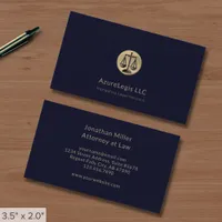 Simple Lawyer Business Card with Gold Emblem