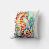 Seahorse Stories Throw Pillow