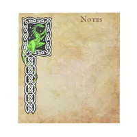 Green Dragon With Celtic Border Notepad