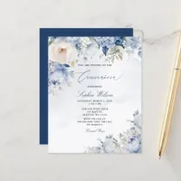 Budget Modern Dusty Blue Floral Quinceañera 