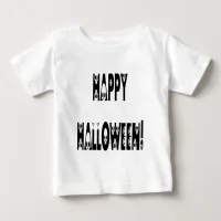 Skeleton Halloween Text Baby T-Shirt