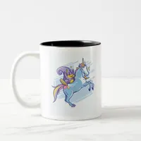 Chipmunk and Unicorn, Magical Friends Two-Tone Coffee Mug