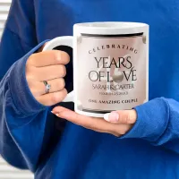 Elegant 46th Pearl Wedding Anniversary Celebration Giant Coffee Mug