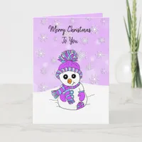 Personalized Merry Christmas  Snowman Card