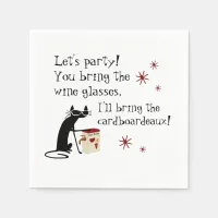 Cardboardeaux for Box Wine Funny Quote Cat Napkins