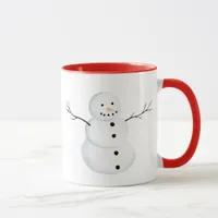 Watercolor Snowman Cute Red Christmas Coffee Mug