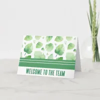 Green Botanical Welcome to the Team New Employee Card