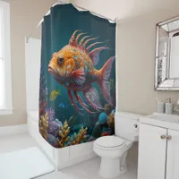 Majestic Orange Sea Fish Beauty Shower Curtain