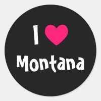 I Love Montana Classic Round Sticker