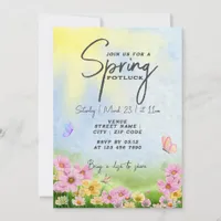 Spring Potluck Friendsgiving Grill and Chill Party Invitation