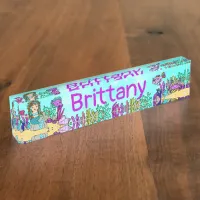 Personalized Mermaid, Fish, Coral Under the Sea Desk Name Plate