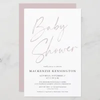 Budget Blush Dusty Pink Simple Script Baby Shower