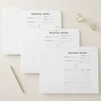 Minimal Professional Meeting Notes Planner File Folder