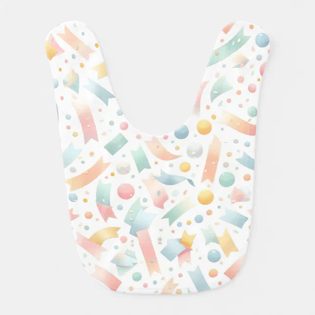 Cute Fun Kids Confetti Colorful Pastel Birthday Baby Bib