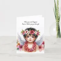 Angel Get Well, Grief, Condolence, Cancer, Death Thank You Card