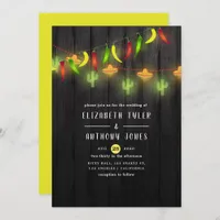 Festive String Lights Cinco de Mayo Fiesta Wedding Invitation