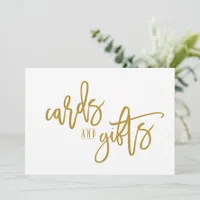 5X7 Cards & Gifts Sign-Brush Script (Gold)