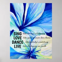 Watercolor Persian Lilies Petals Inspirational Poster