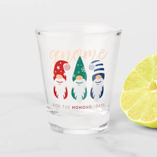 Hygge Christmas Gnome for the Holidays Snowflakes Shot Glass