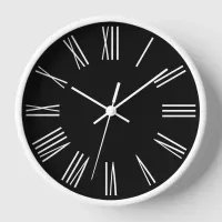 Black and White Roman Numerals Empire Clock