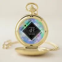 Elegant 43rd Opal Wedding Anniversary Celebration Pocket Watch