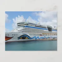 AIDAluna cruise ship anchered off Grenada island Postcard