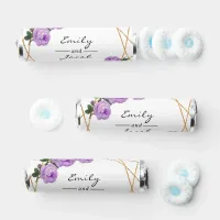 Purple Floral Wed Elegant Gold Glitter Geometric Breath Savers&#174; Mints