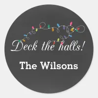 Chalkboard Christmas Lights holiday stickers