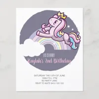 BUDGET Cute Magical Unicorn Invitation