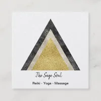 Golden Triangles Simulated Foil and Glitter Square Business Card