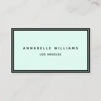 Minimalist Elegant Boutique Black Pastel Blue Business Card